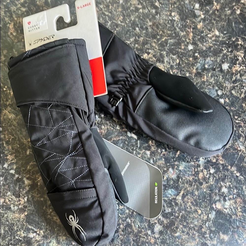 Spyder Black Insulated Mittens